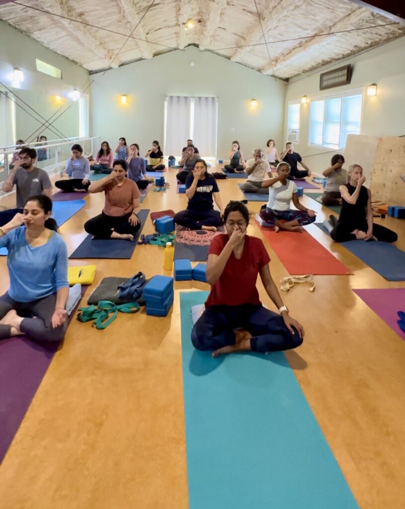 Pranayama class at Aham Yoga
